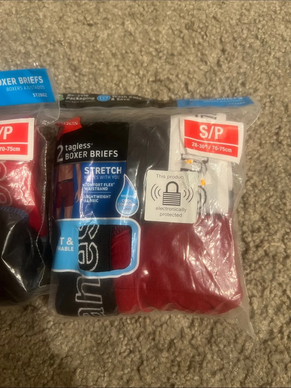 Hanes Men's Boxer Briefs - Black & Red (2-Pack)